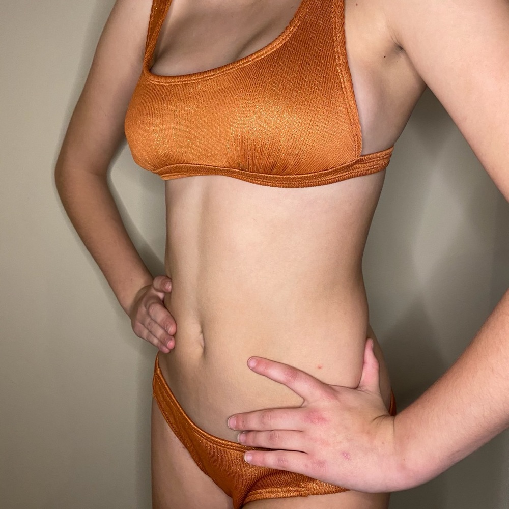 A golden/orange bikini